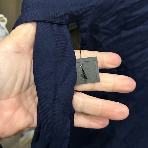 Nwt Crown & Ivy Blue and White Tie Front Sailor Collar Blouse - Picture 6 of 6